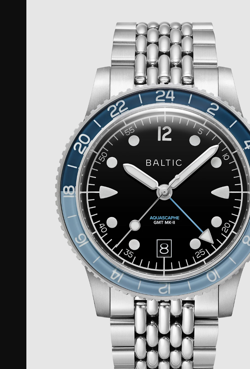 Baltic Aquascaphe GMT MK-II, cadran bleu et noir, lunette bicolore