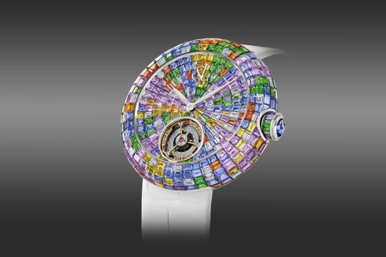 La Jacob & Co. Brilliant Flying Tourbillon, mosaïque de saphirs pastel