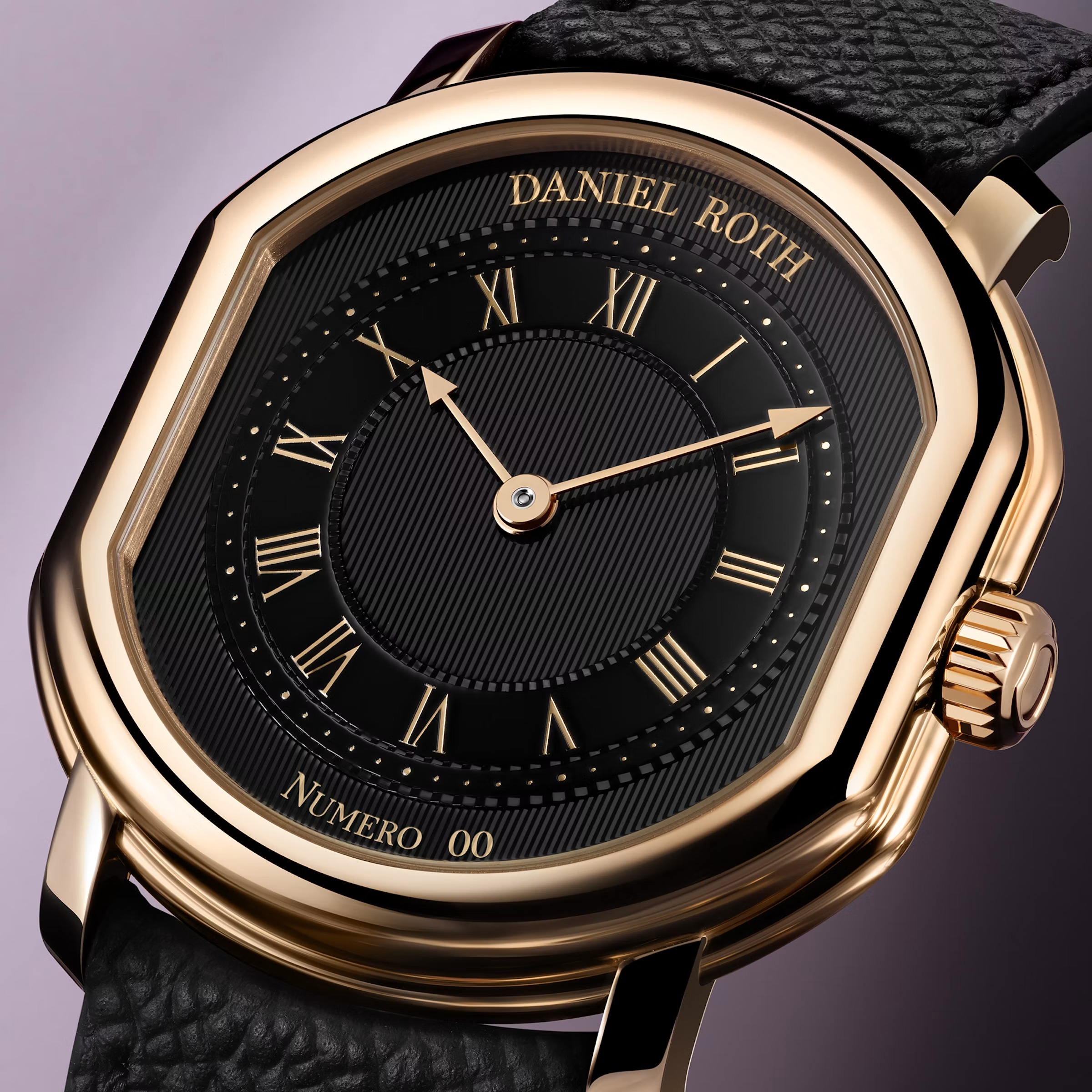 La Daniel Roth Extra Plat Rose Gold Gilt, cadran noir gilt et or rose affleurant