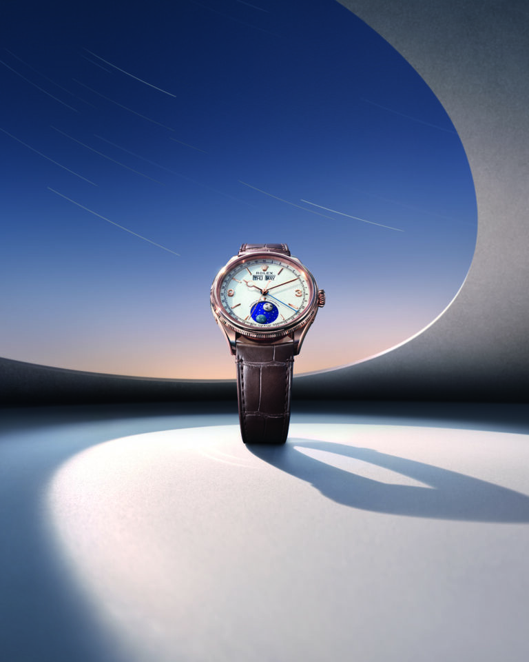 Rolex Perpetual Padellone : la porte refermée en 1953 vient de se rouvrir La Perpetual Padellone en or Everose sur alligator brun mat, vue de face