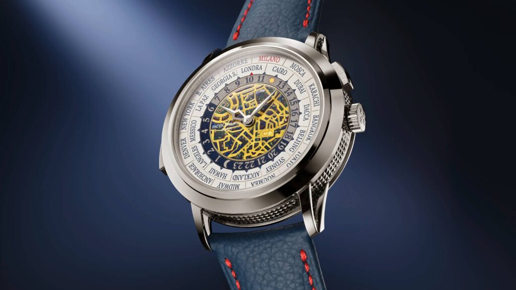 Patek Philippe dévoile sept éditions limitées à Milan Le calibre R 27 HU de la 5531G, combinant répétition minutes et heure universelle